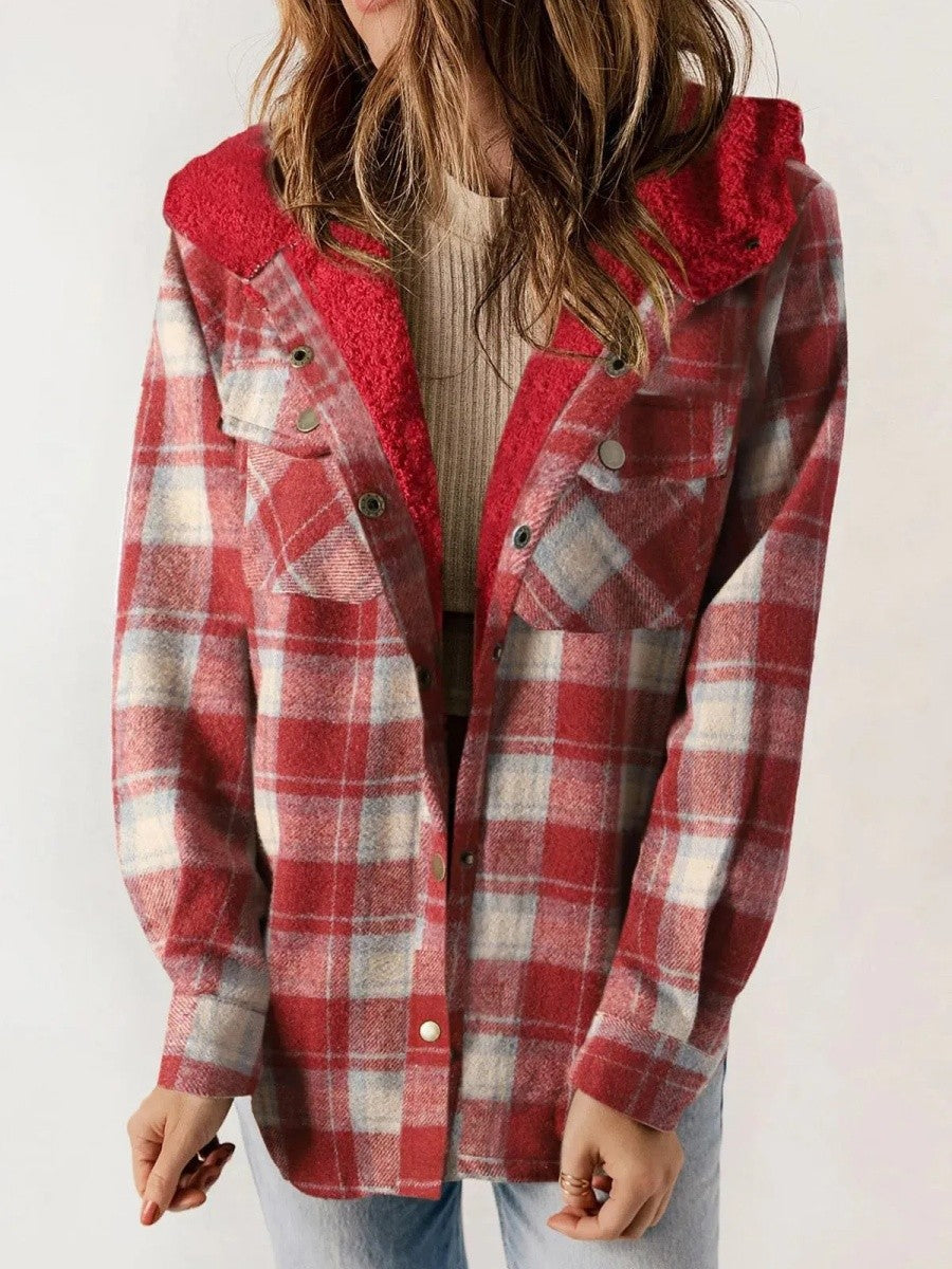 Dama Washington Bianca hooded plaid jacket - view 8