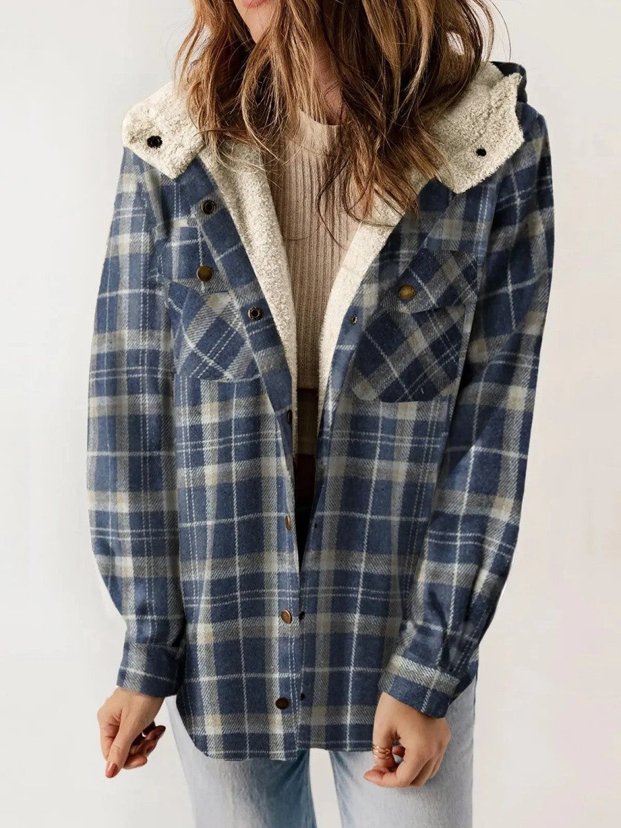 Dama Washington Bianca hooded plaid jacket - view 4