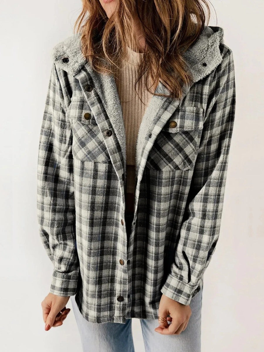Dama Washington Bianca hooded plaid jacket - view 2