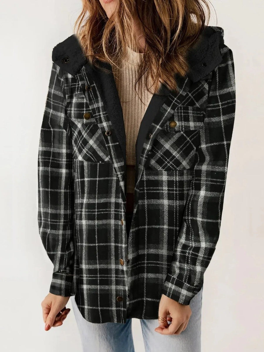 Dama Washington Bianca hooded plaid jacket - view 3