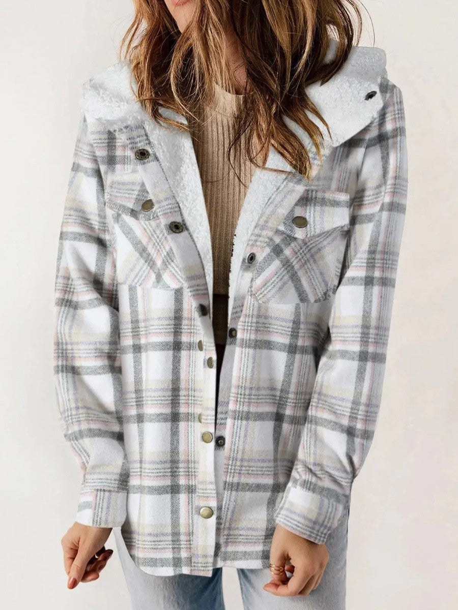 Dama Washington Bianca hooded plaid jacket - view 5