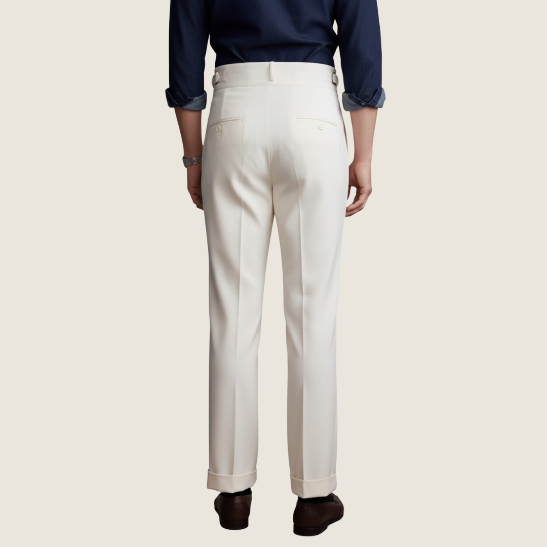 Arlo | Men's Pleated Dress Pants Cream