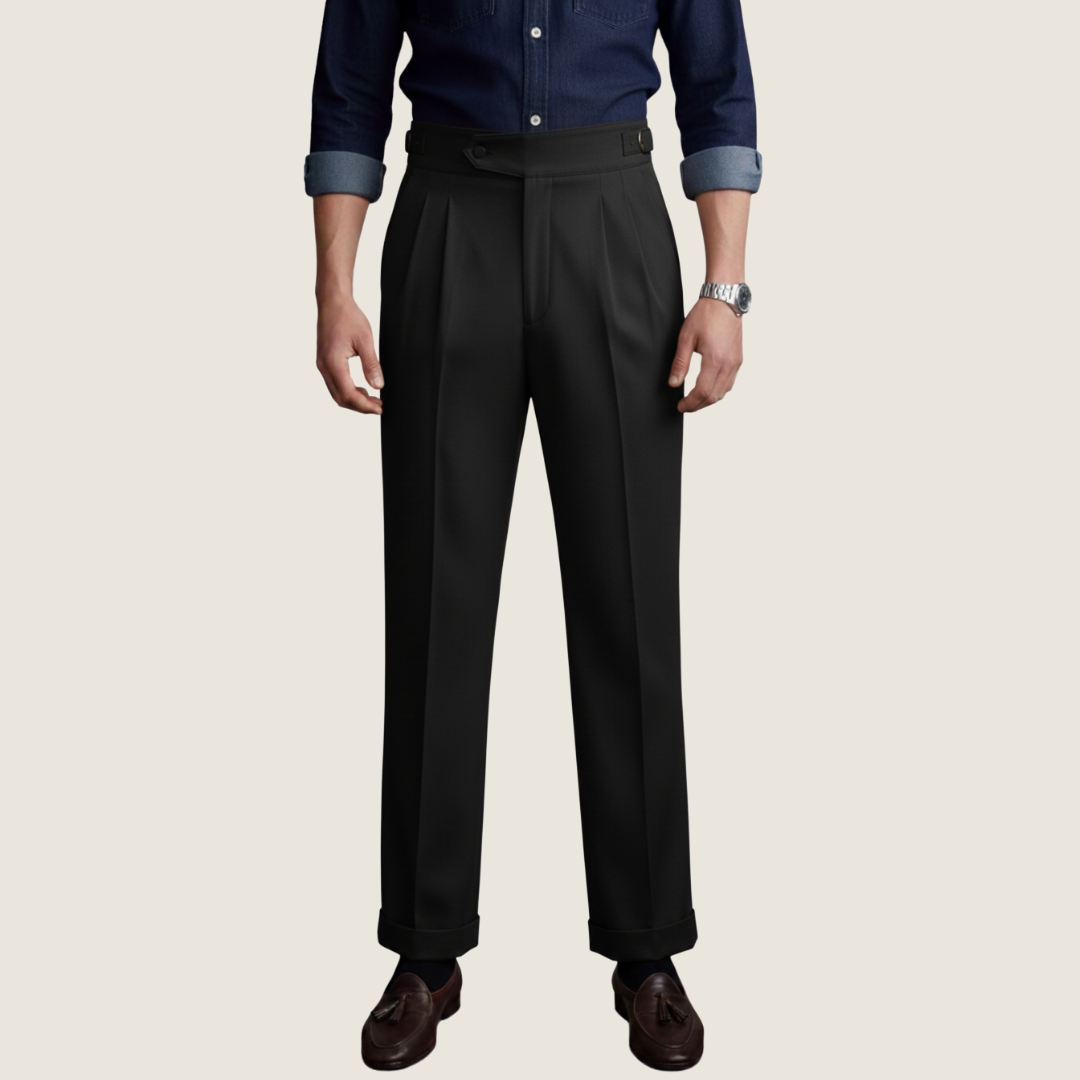 Arlo | Men's Pleated Dress Pants Cream