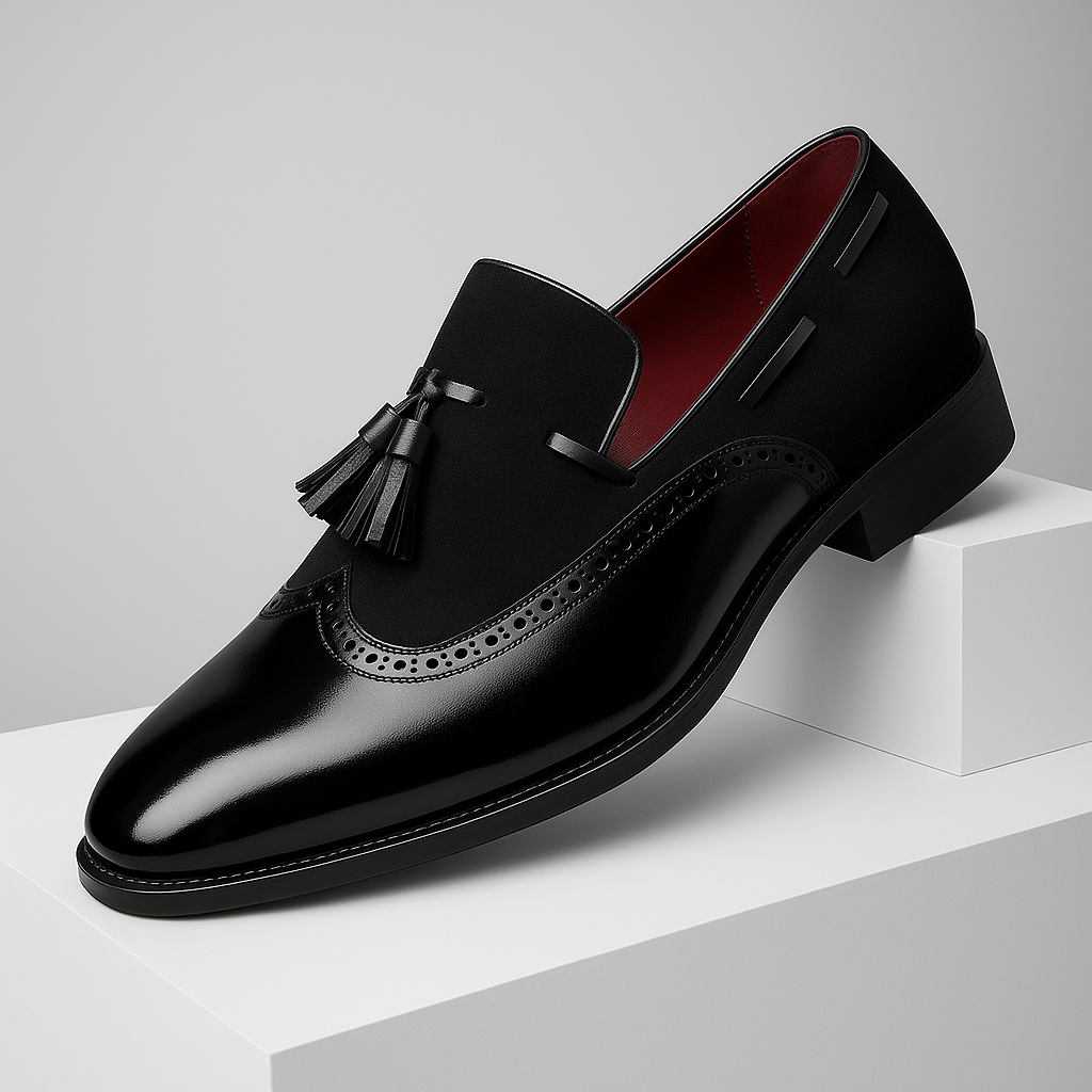Tate | Men's Two Tone Tassel Loafer Cognac Brown