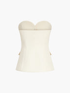 Dama Washington Wren women's strapless blazer suit cream button front - view 7