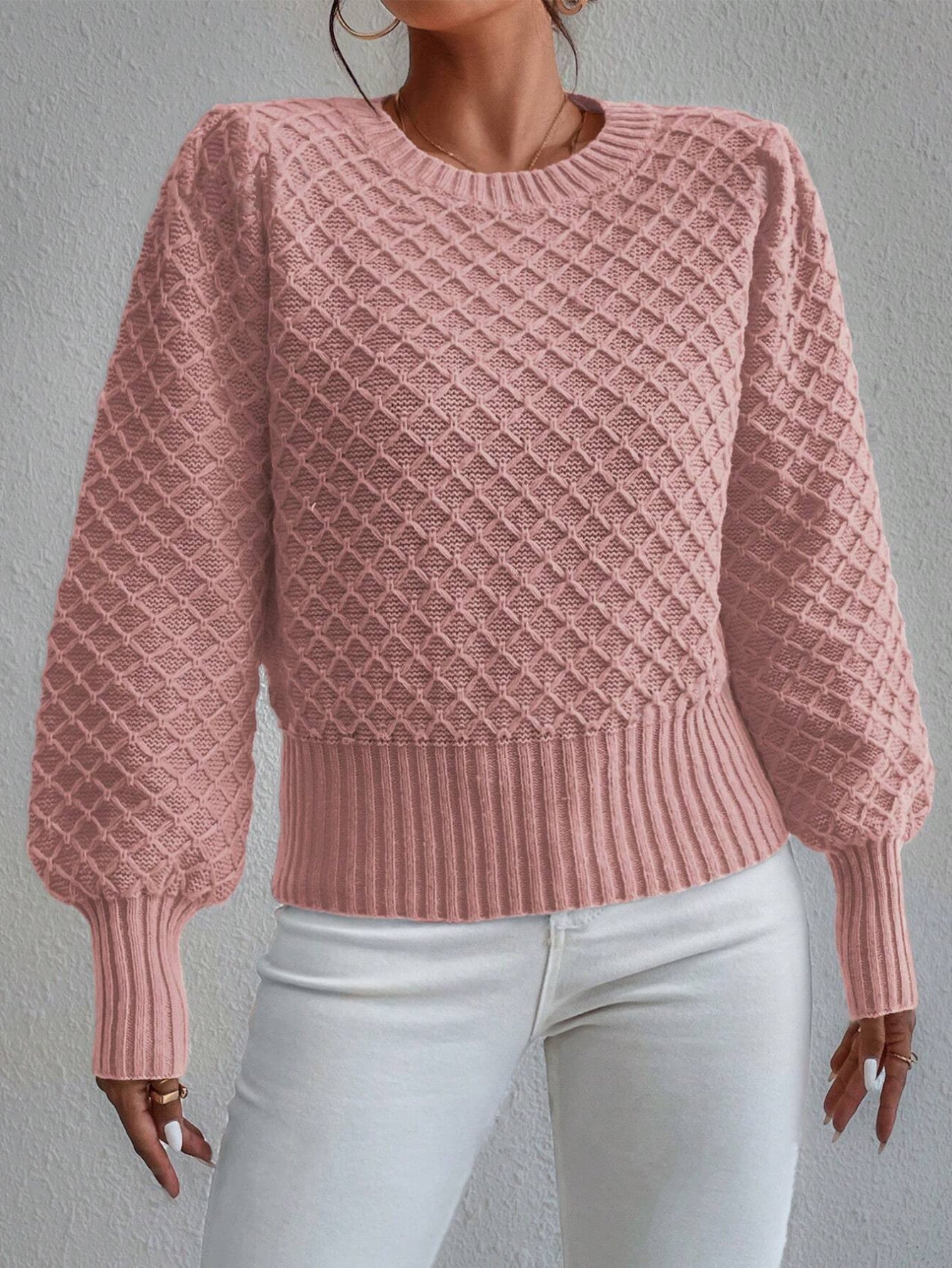 Dama Washington Charlize women's textured long sleeve sweater - front view
