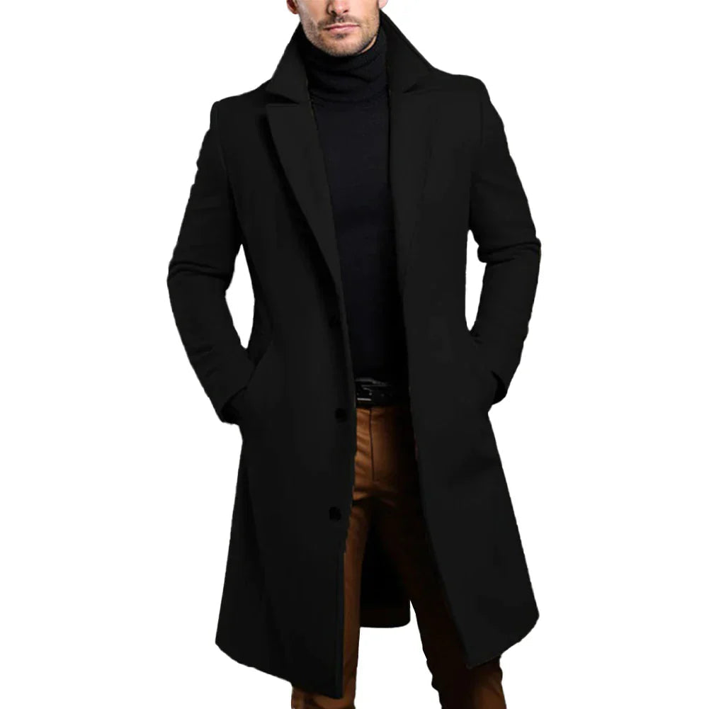 Dama Washington Boone men's long coat with notched lapel - view 3