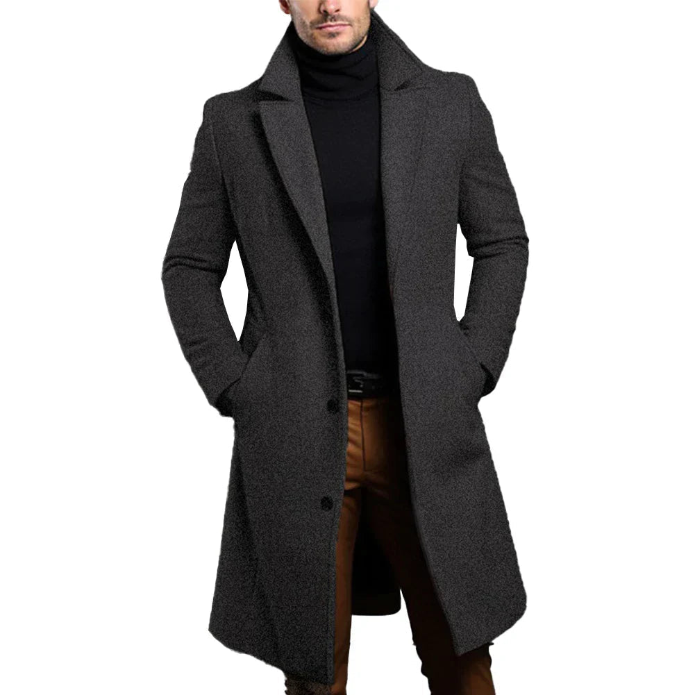 Dama Washington Boone men's long coat with notched lapel - view 2