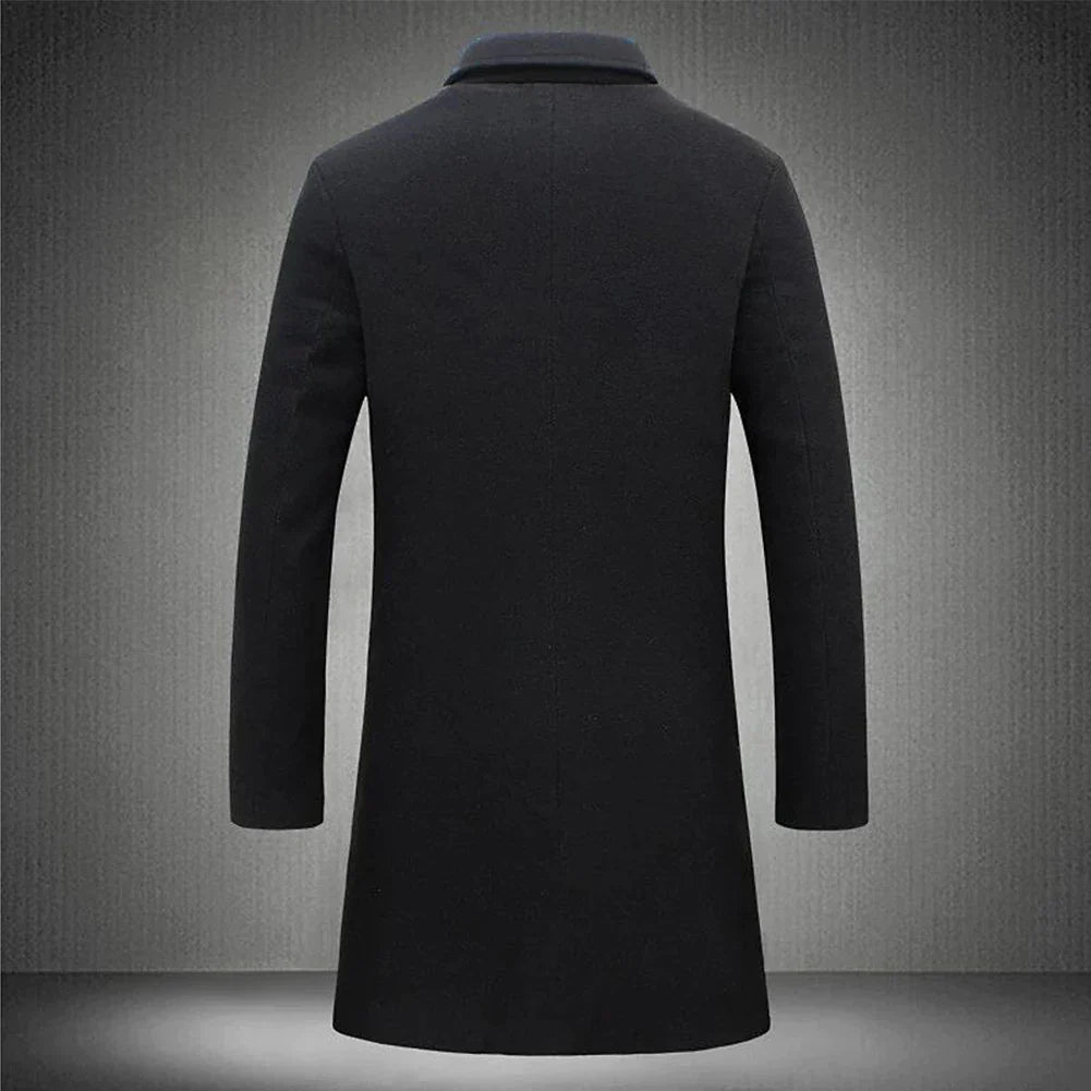 Dama Washington Boone men's long coat with notched lapel - view 4