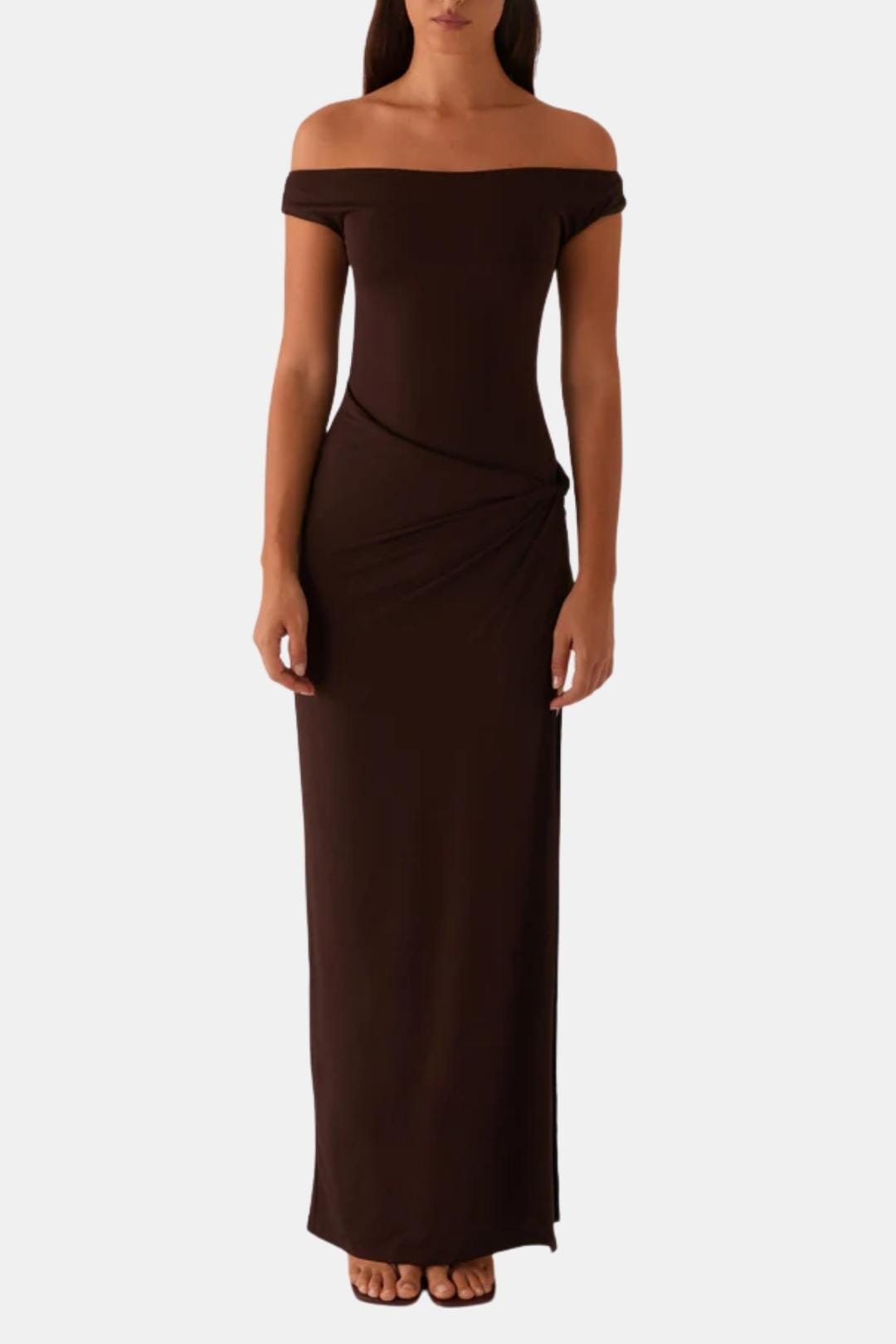 Ada | Women's Off Shoulder Maxi Dress Red
