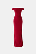 Dama Washington Ada women's off shoulder maxi dress red - front view