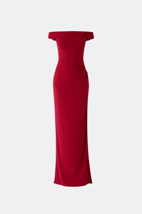 Dama Washington Ada women's off shoulder maxi dress red - front view