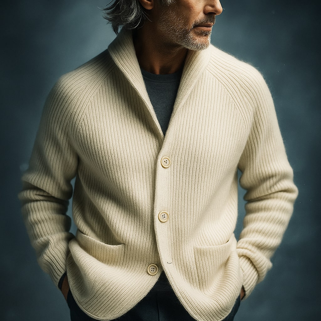 Arlo | Men's Casual Cable Knit Cardigan Rose