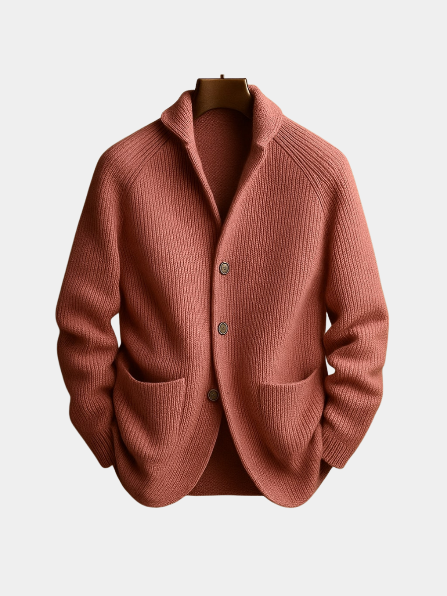 Arlo | Men's Casual Cable Knit Cardigan Rose