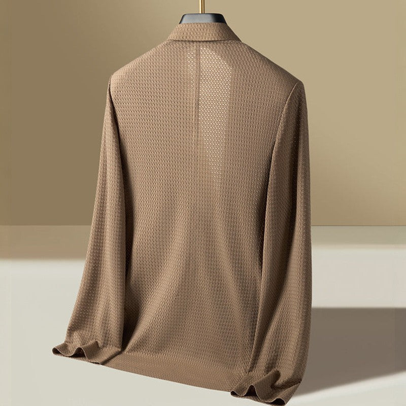 Voss | Men's Casual Blazer Charcoal Textured Knit