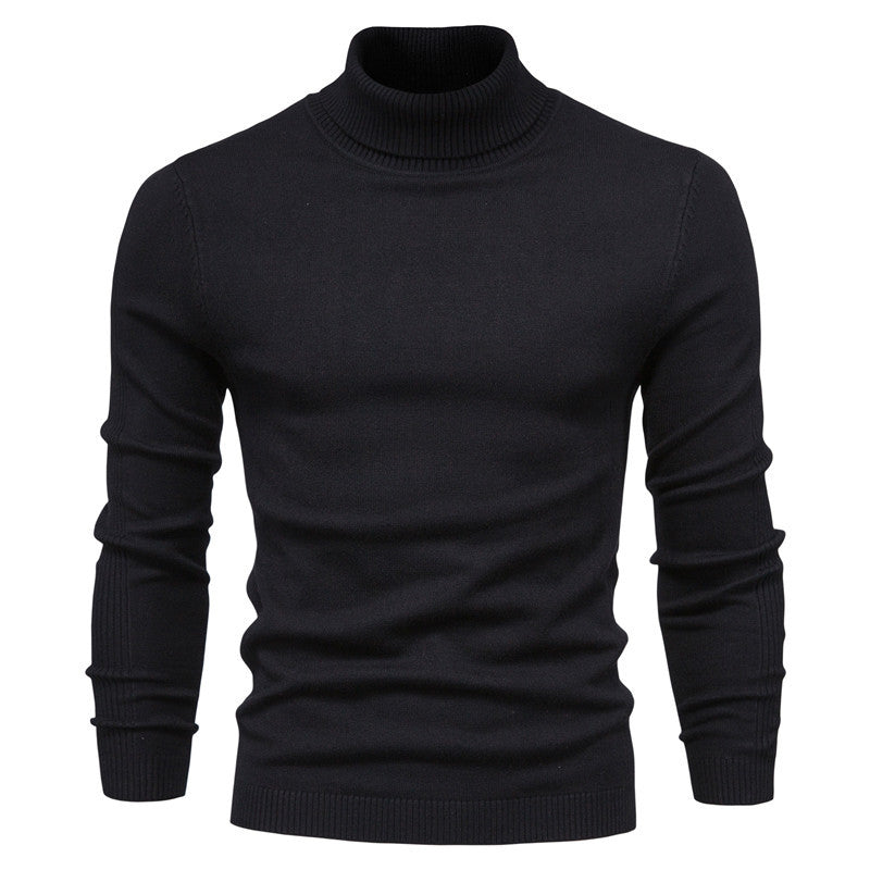 Voss | Men's Turtleneck Sweater Cream Ribbed Knit