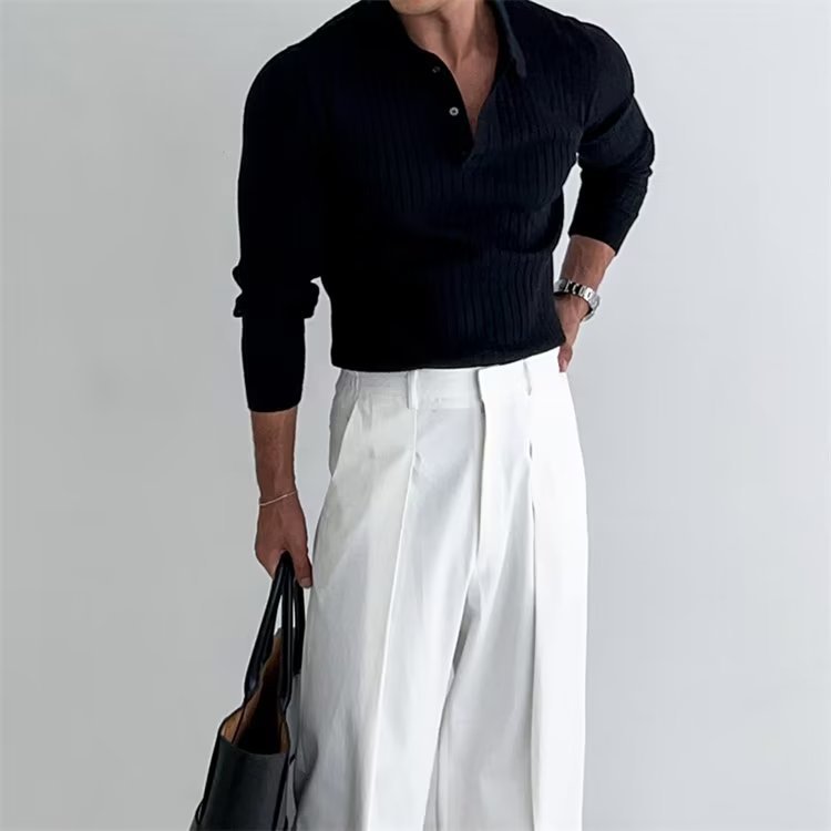 Dama Washington Crosby men's slim fit long sleeve polo shirt - view 3