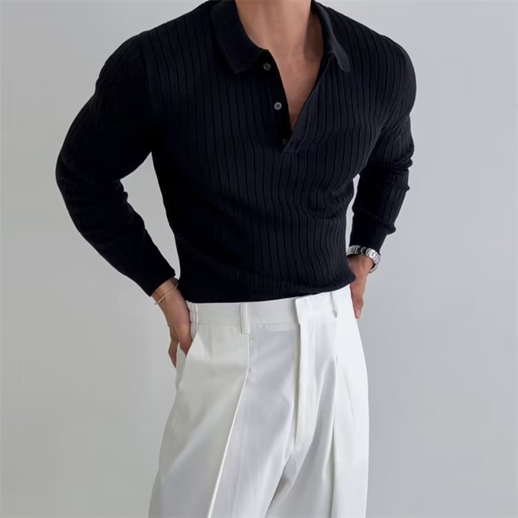 Dama Washington Crosby men's slim fit long sleeve polo shirt - view 2