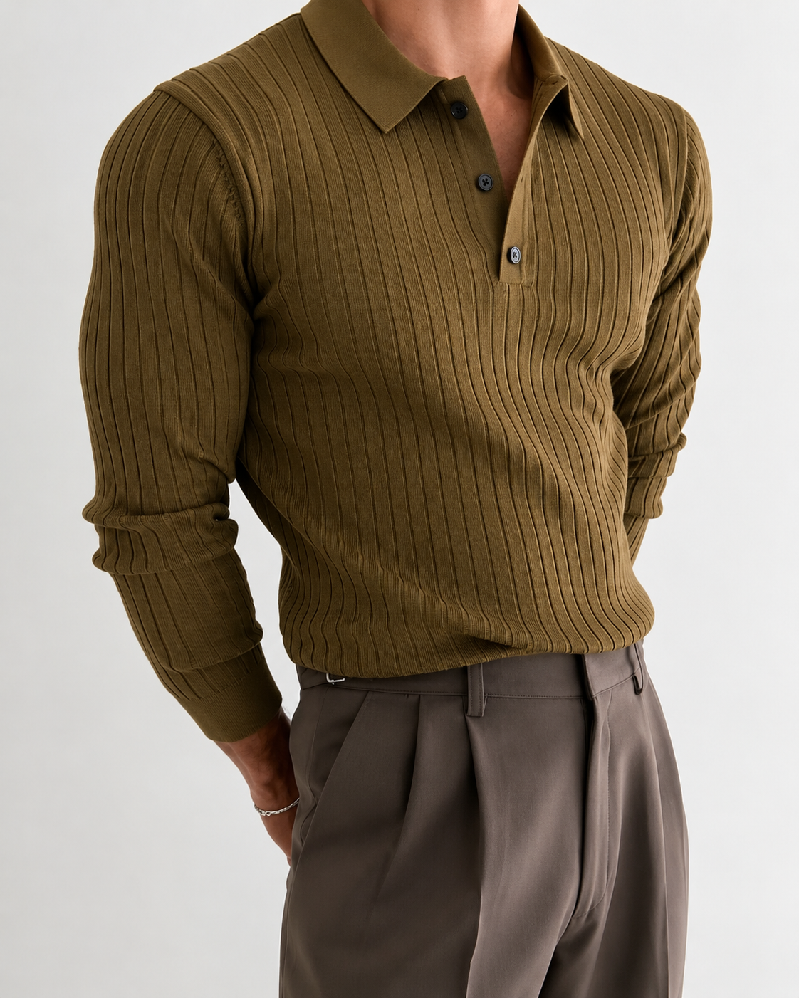 Dama Washington Crosby men's slim fit long sleeve polo shirt - view 4
