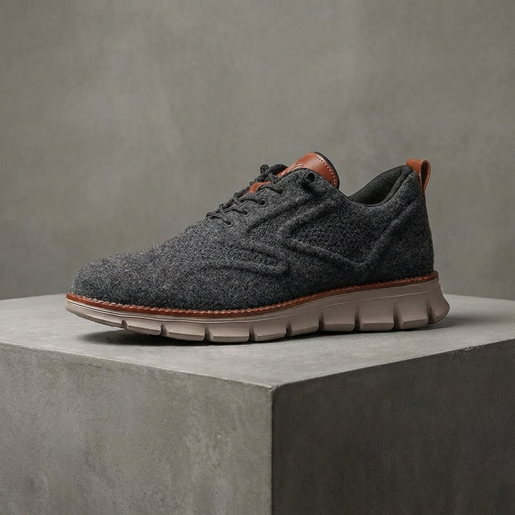 Axel | Men's Wool Lace Up Oxford Sneakers Gray Cream