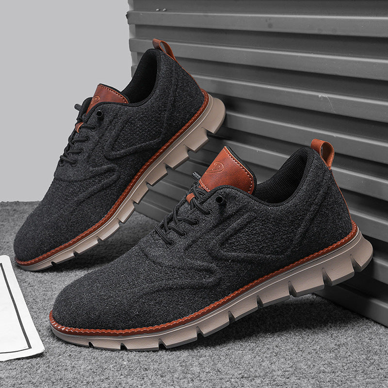 Axel | Men's Wool Lace Up Oxford Sneakers Gray Cream