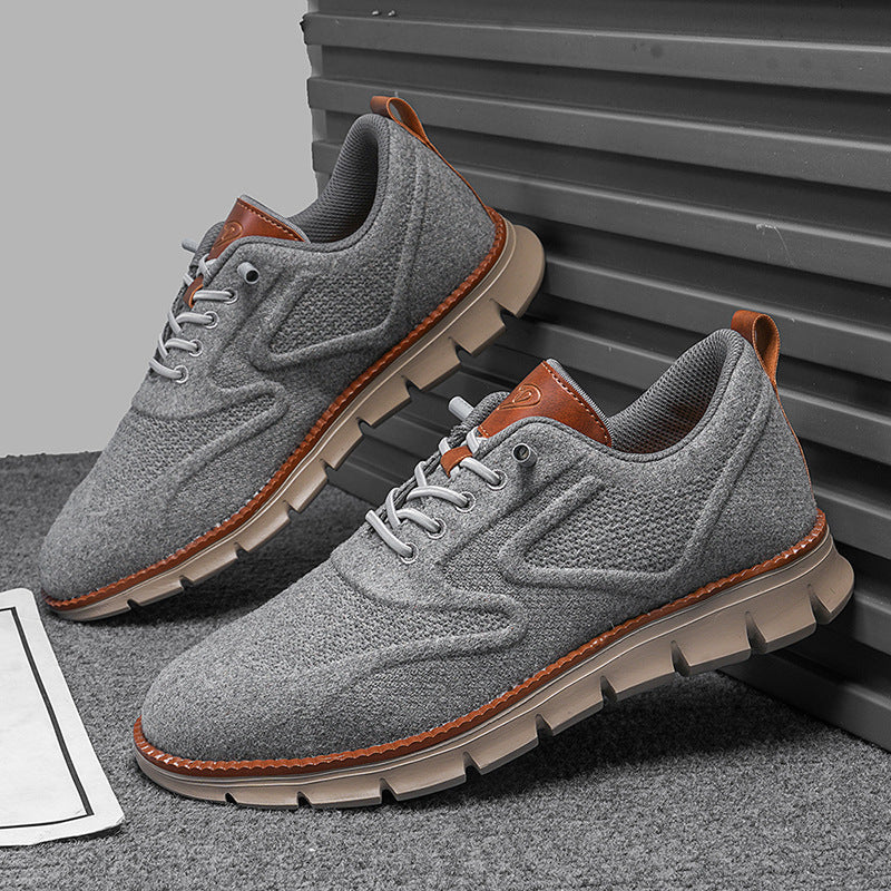 Axel | Men's Wool Lace Up Oxford Sneakers Gray Cream