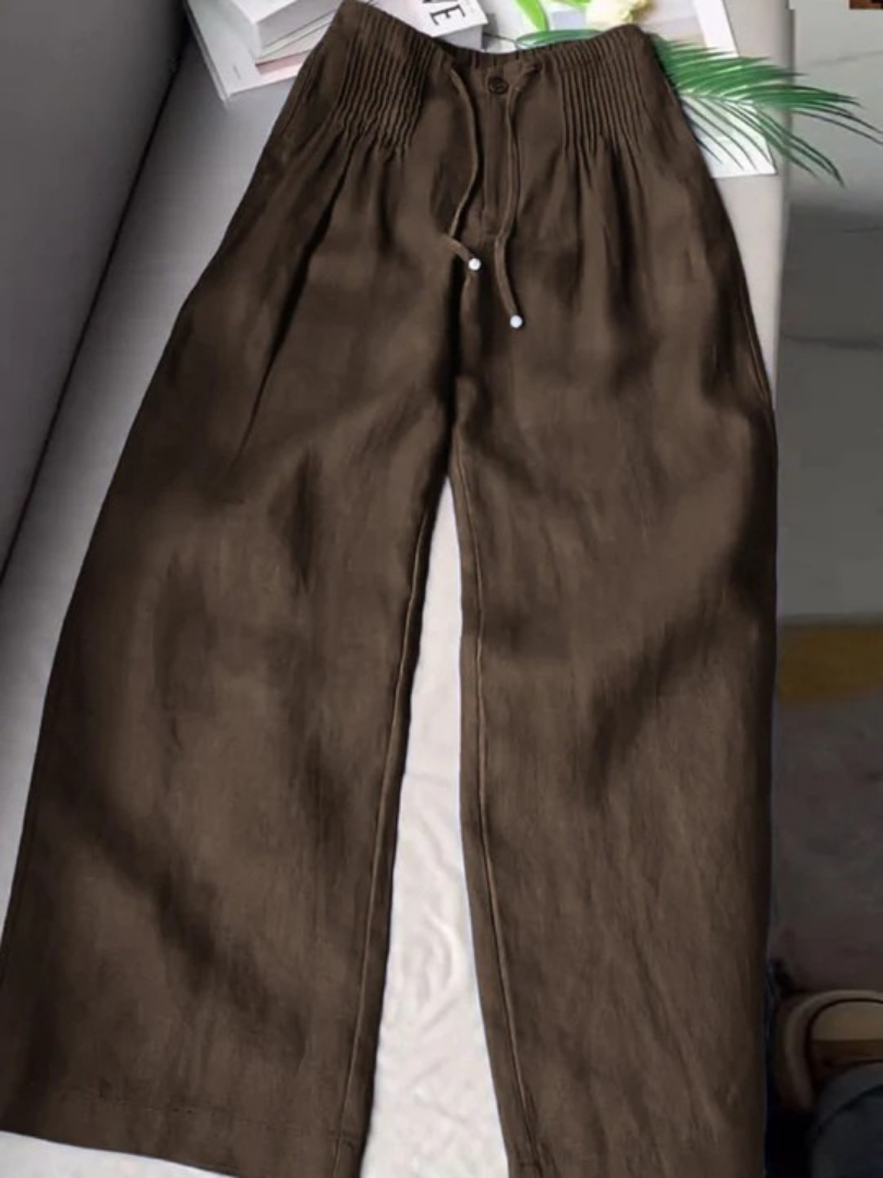Ivy | Women's Wide Leg Linen Pants Light Blue