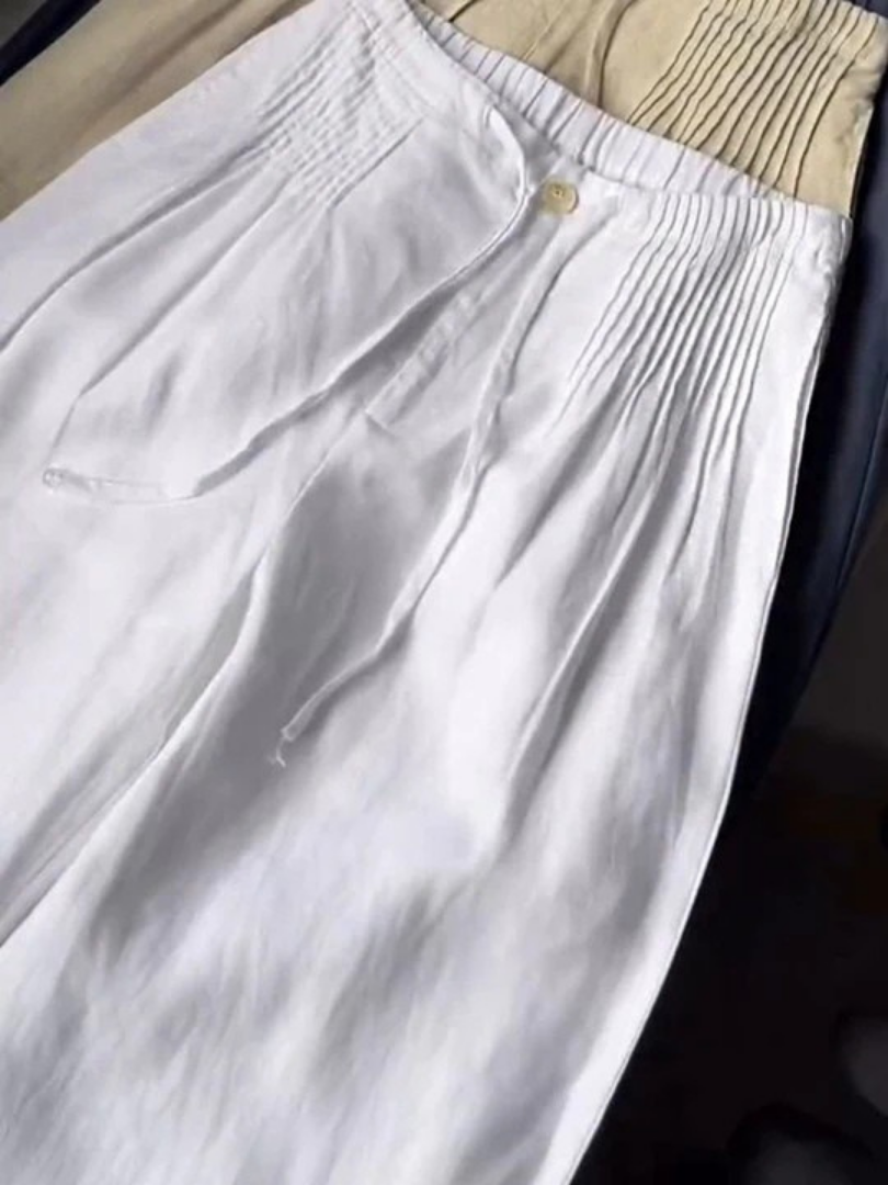 Ivy | Women's Wide Leg Linen Pants Light Blue