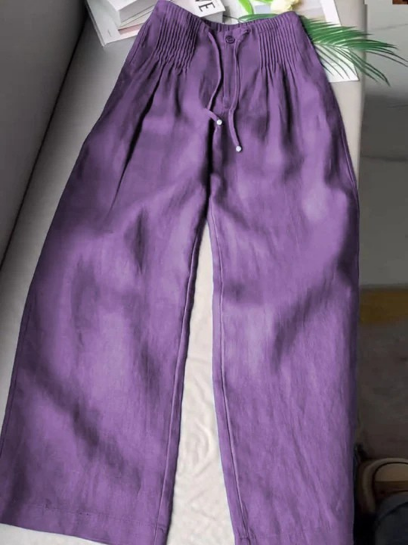 Ivy | Women's Wide Leg Linen Pants Light Blue