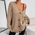 Dama Washington Regine oversized cable knit cardigan - front view