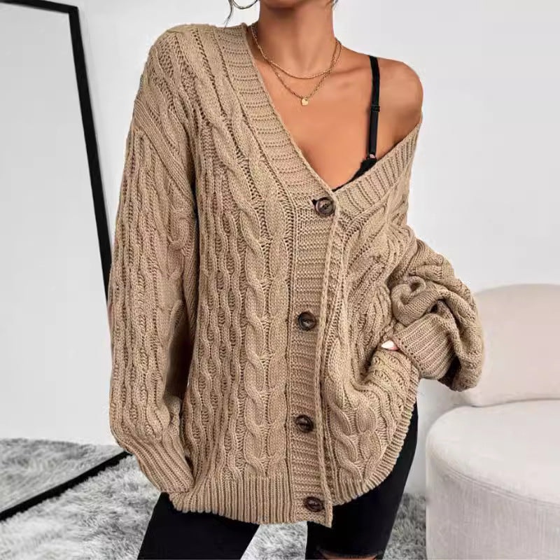 Dama Washington Regine oversized cable knit cardigan - front view
