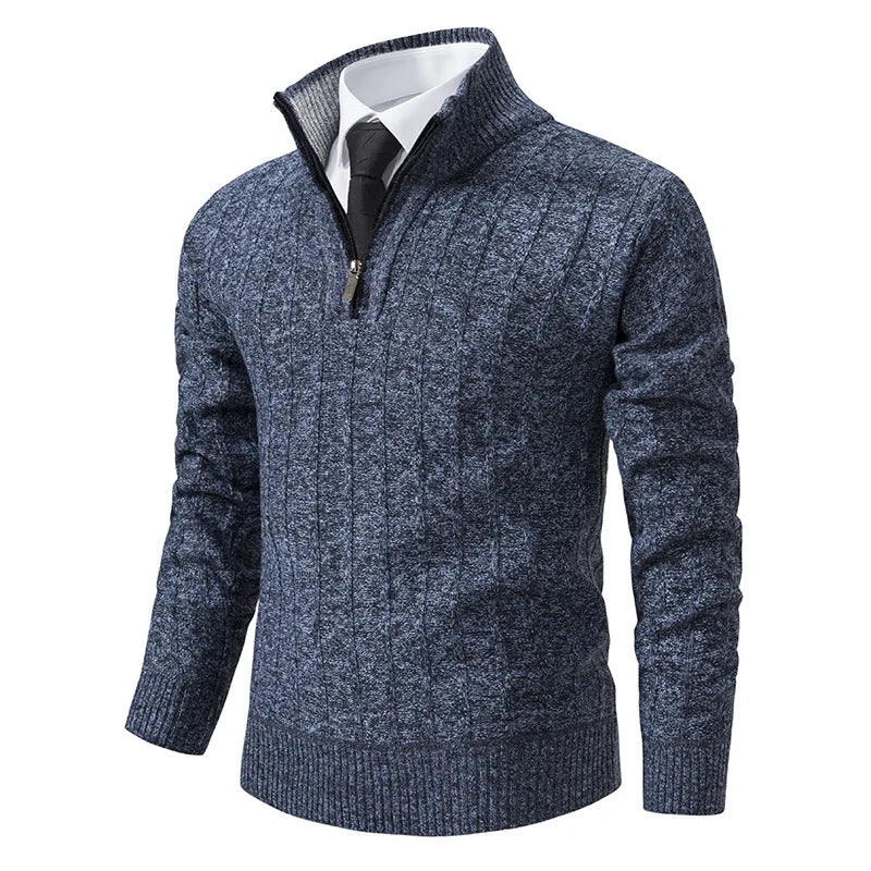 Dama Washington Redmond quarter-zip cable knit sweater - front view