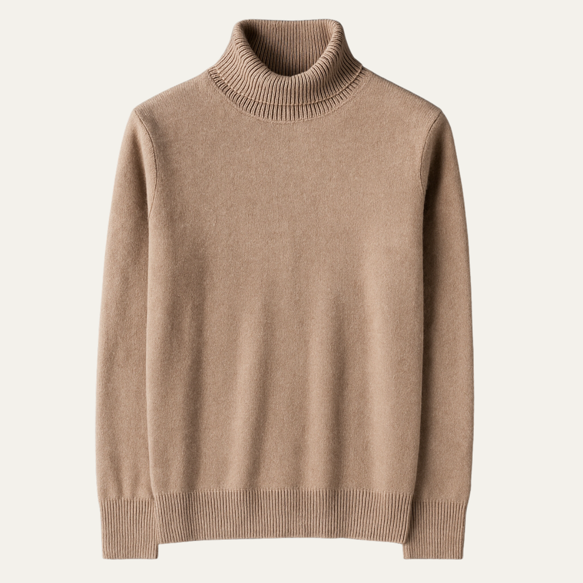 Voss | Men's Turtleneck Wool Sweater Cream