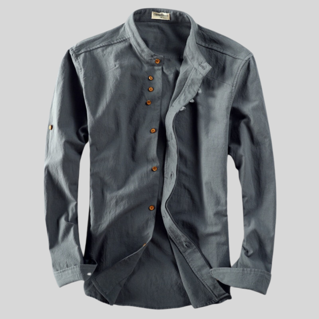Ford | Men's Linen Shirt Cream Long Sleeve Button Up