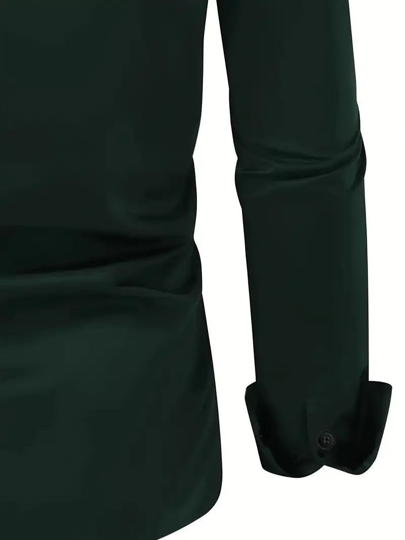 Axel | Men's Dress Shirt Black Long Sleeve Button Up
