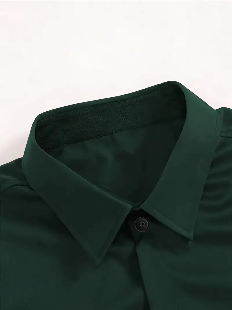 Axel | Men's Dress Shirt Black Long Sleeve Button Up