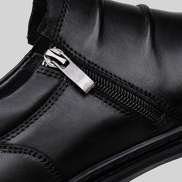 Axel | Men's Black Leather Oxford Shoes Buckle Detail