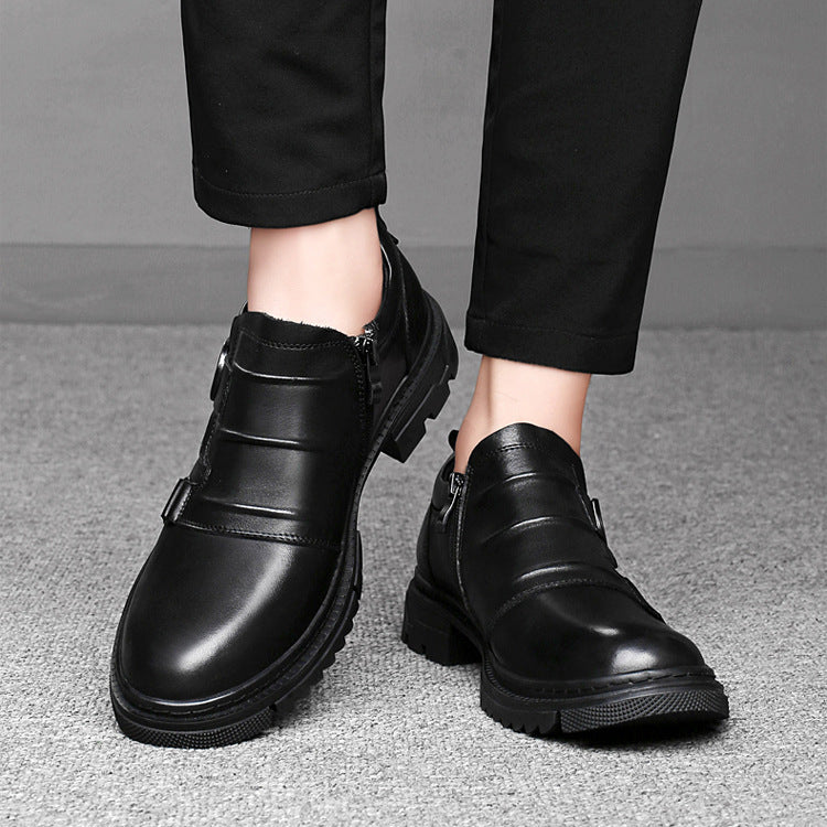 Axel | Men's Black Leather Oxford Shoes Buckle Detail