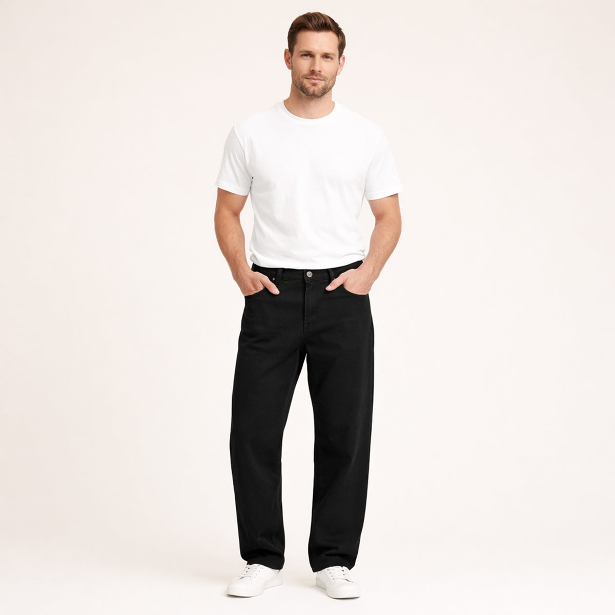 Callum | Men's Relaxed Straight Leg Jeans Charcoal