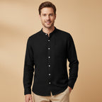 Dama Washington Bram men's linen shirt cream long sleeve button up - view 12
