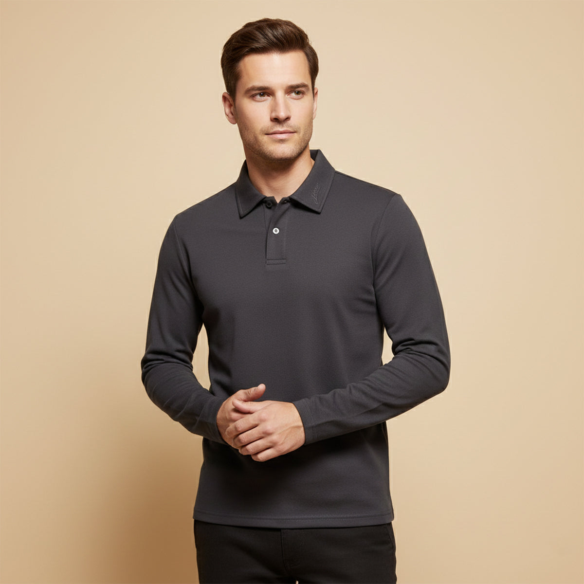 Axel | Men's Long Sleeve Polo Shirt Navy