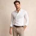 Dama Washington Axel men's dress shirt white long sleeve button up - front view
