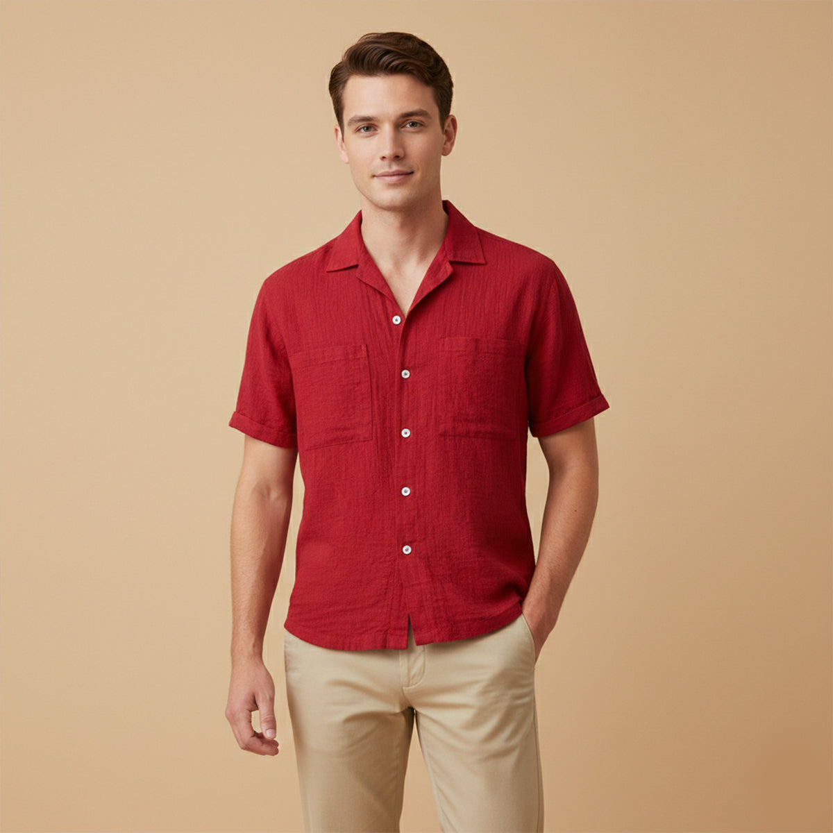 Blake | Men's Casual Relaxed Camp Collar Shirt Light Blue
