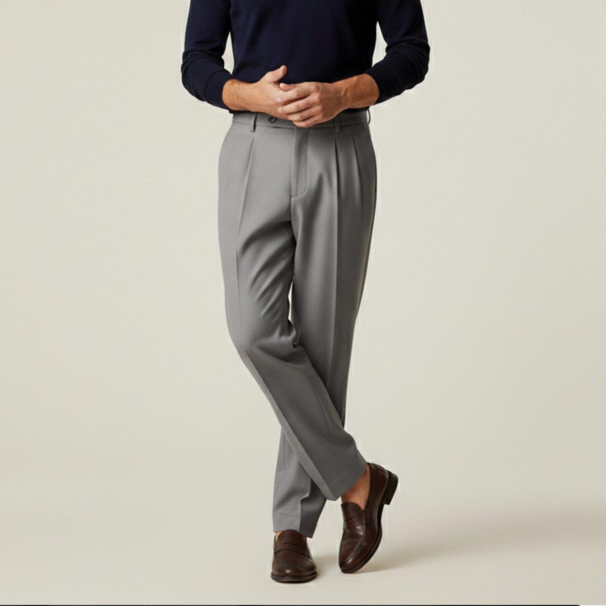 Sage | Men's Pleated Dress Pants Black