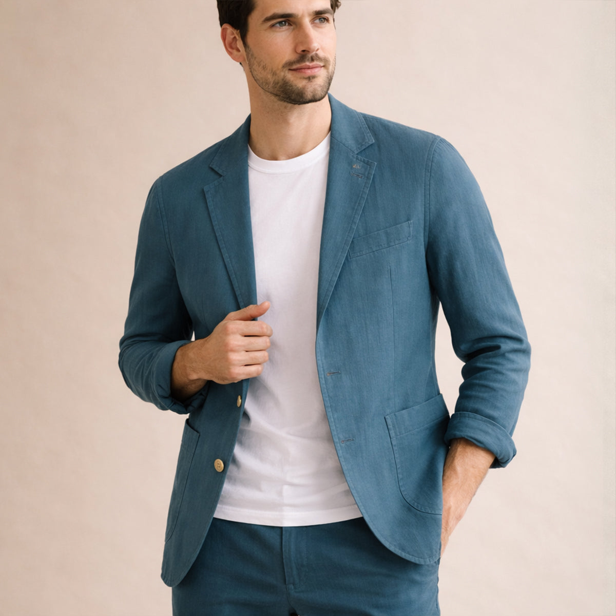 Callum | Men's Casual Linen Blazer Charcoal Gray