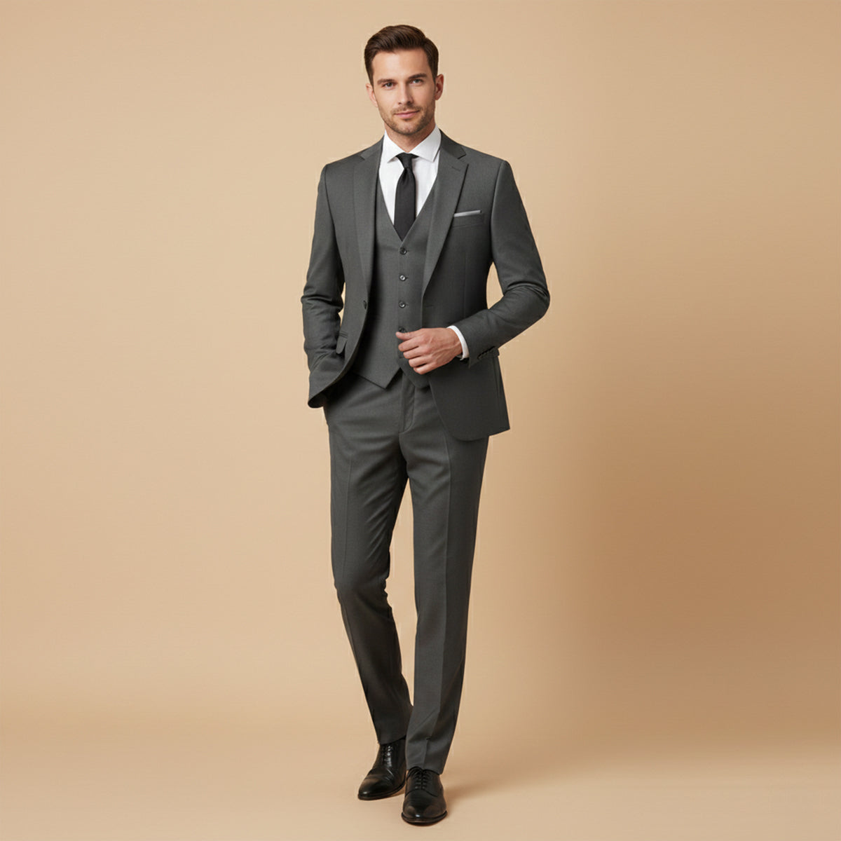 Wyatt | Men's Black Formal Suit Three Piece Tuxedo