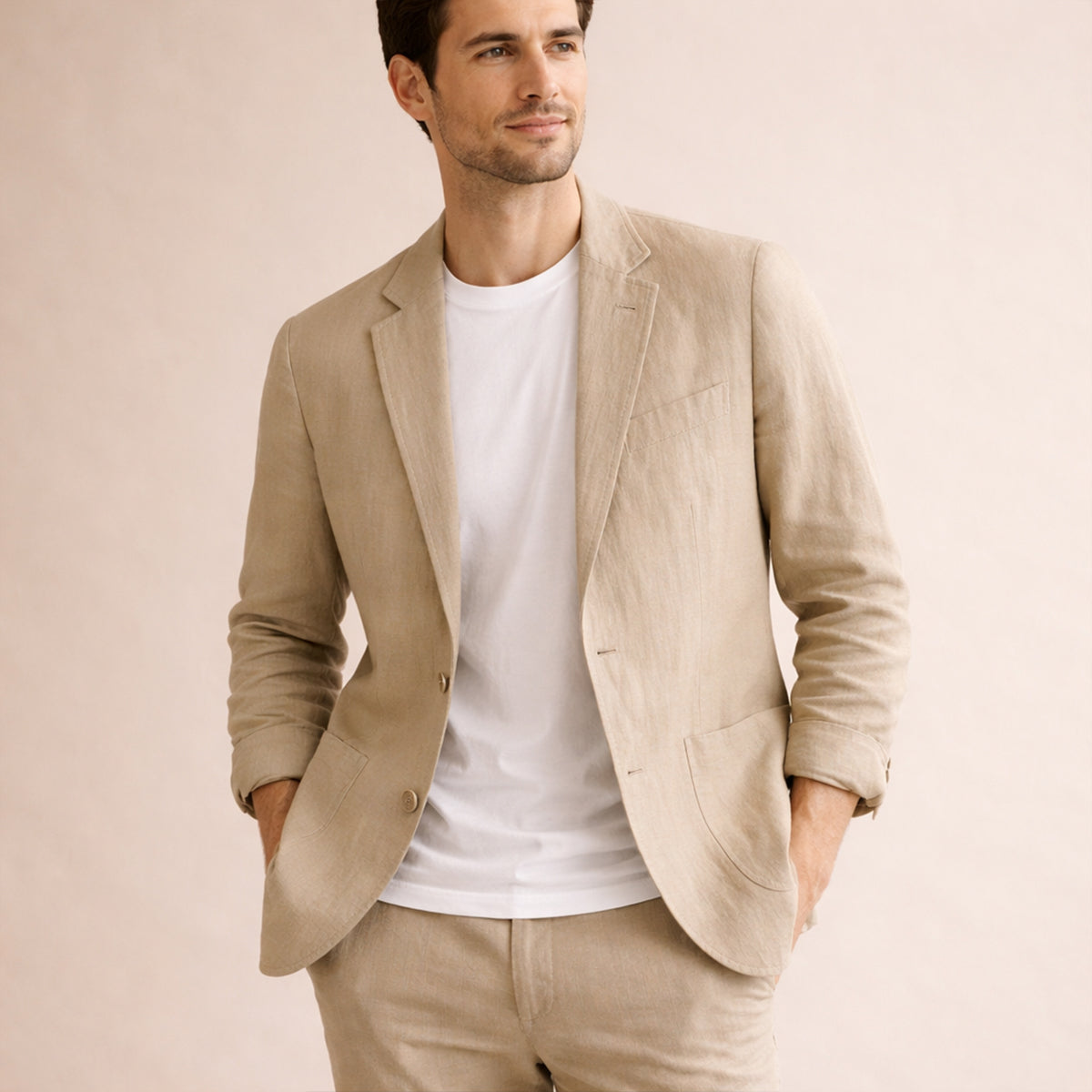 Callum | Men's Casual Linen Blazer Charcoal Gray