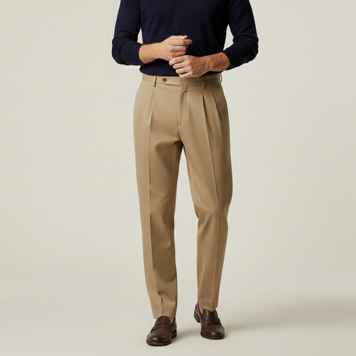 Sage | Men's Pleated Dress Pants Black