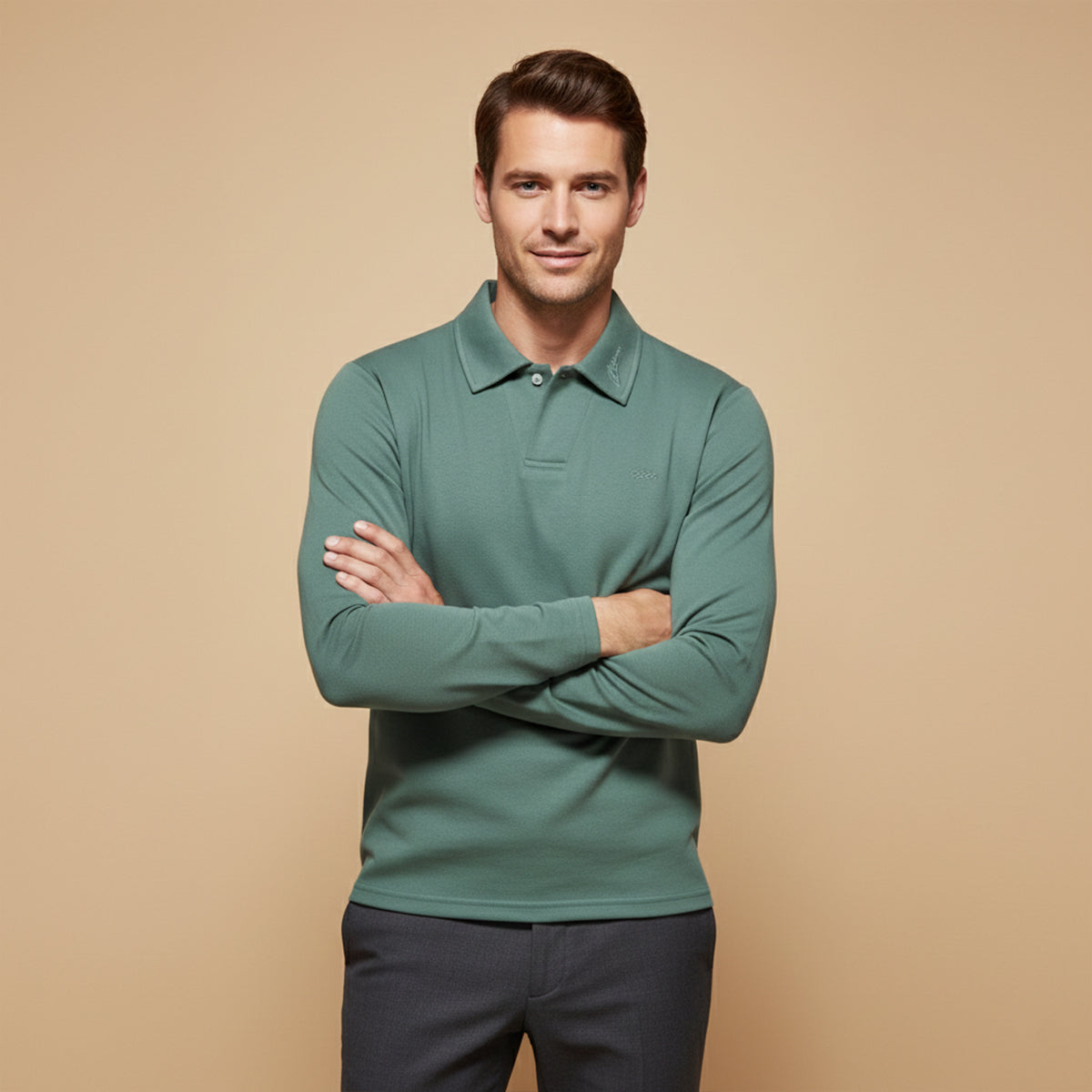 Axel | Men's Long Sleeve Polo Shirt Navy