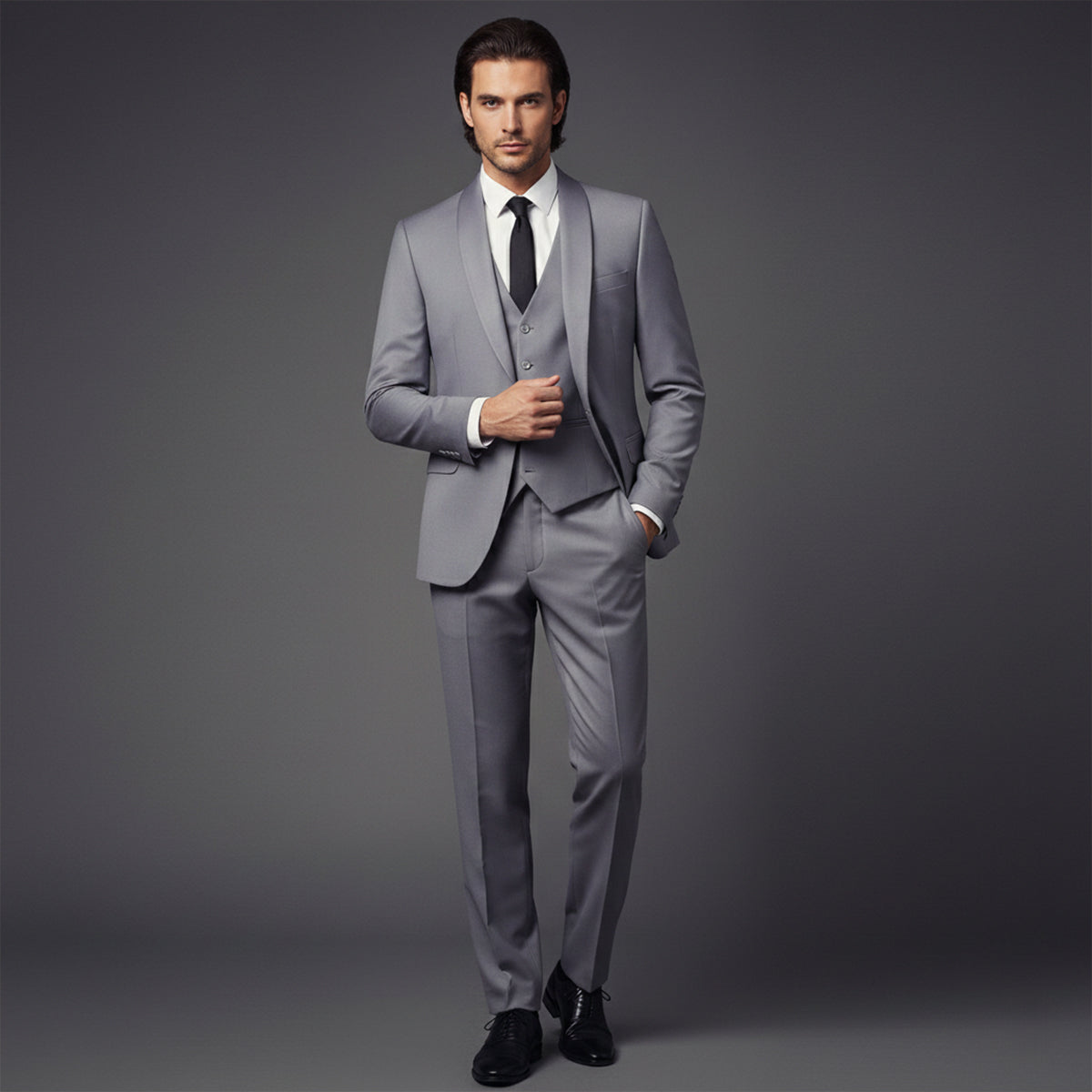 Wyatt | Men's Black Formal Suit Three Piece Tuxedo